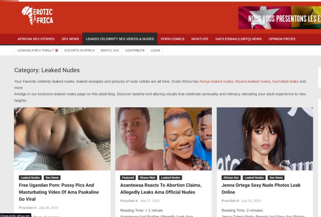 Meilleur blog porno africain appelé Erotic Africa