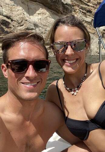 Kate & Chris Marley (@iamkatemarley) Couple onlyfans models selfie in the yacht