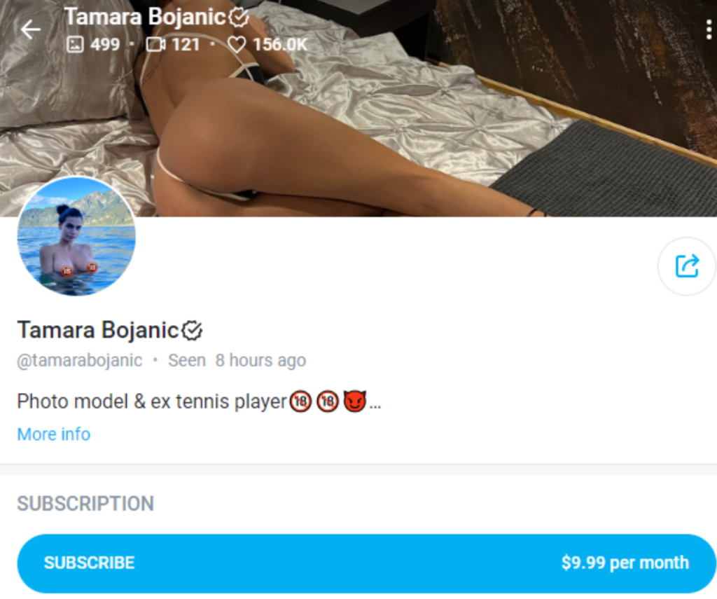Tamara Bojanic: Tennis Pro to OnlyFans Star | @tamarabojanic OnlyFans  Review (Nude, Leaks, Videos) | fanscribers.com