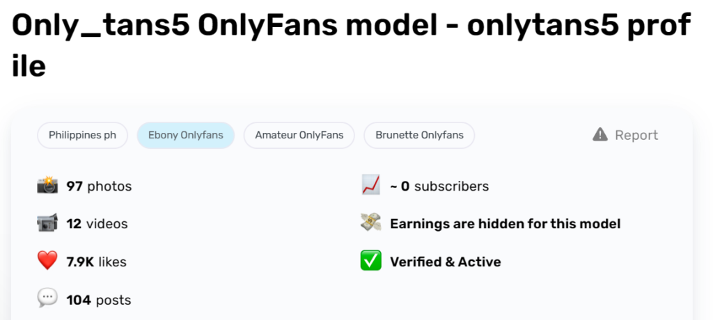 Onlytans5 onlyfans stats
