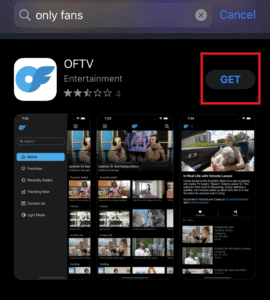 Appstore montrant OFTV