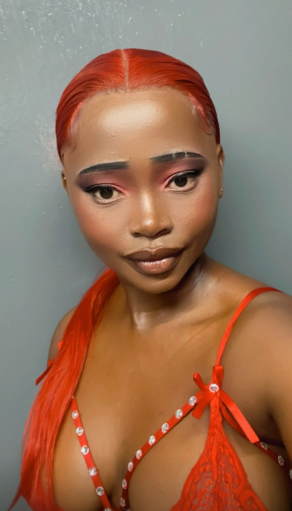 Südafrika OnlyFans Model Sexy Foto – Melanin: @vendamelanin trägt roten BH