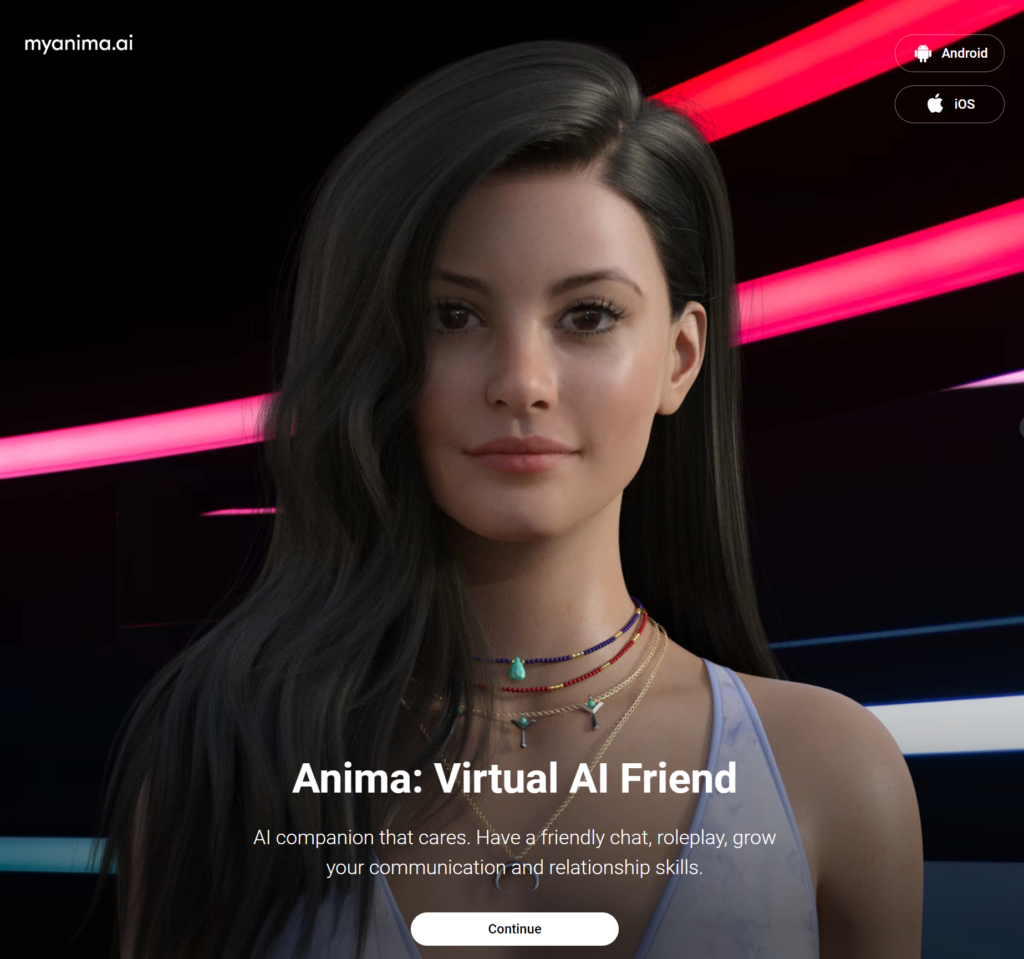 El mejor chatbot porno con IA llamado Anima AI 
