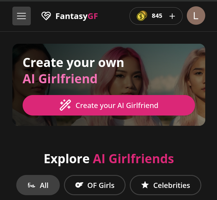 FantasyGf AI sitio porno de voz 