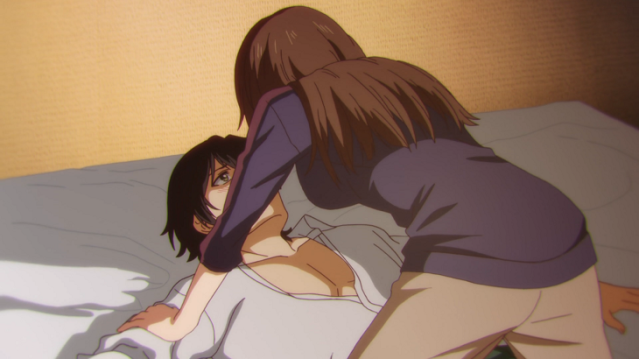 Natsuo et Hina dans une scène de sexe de la série hentai avec sa petite amie domestique