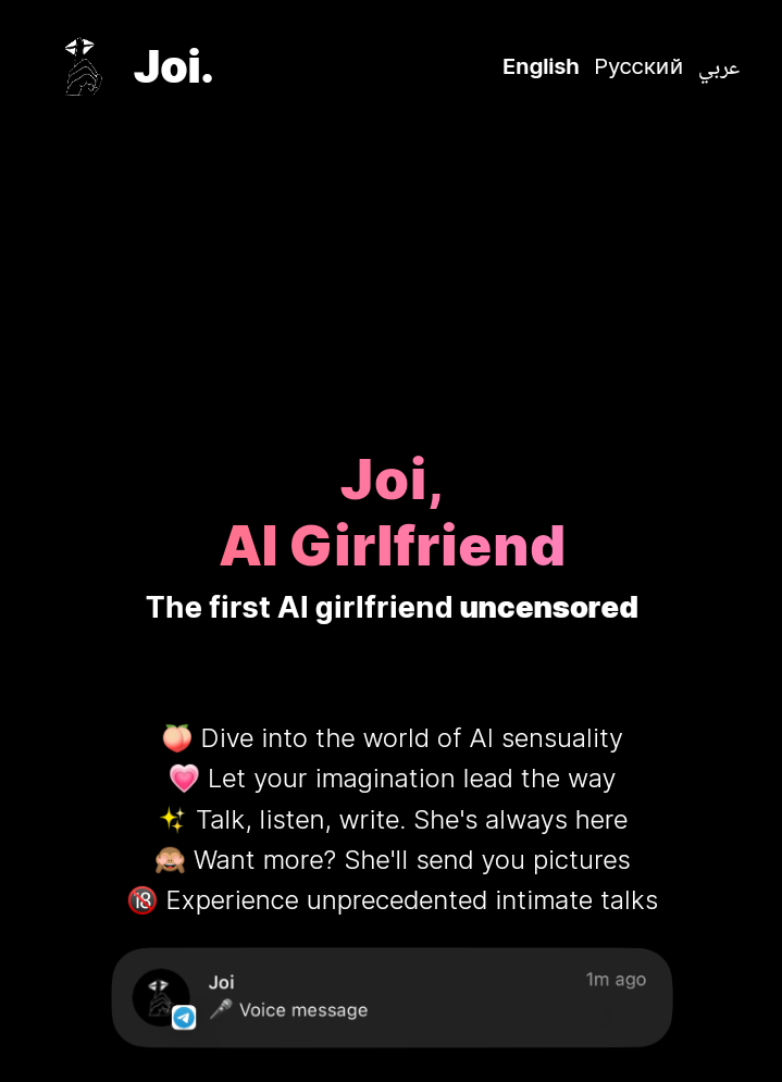 Sprich mit einem AI-Charakter auf Joi