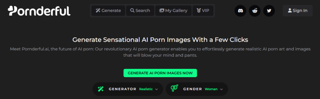 Software de arte desnudo con IA Pornderful.ai
