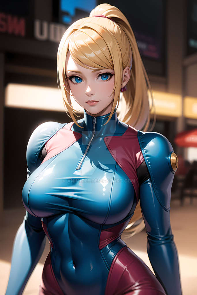 Immagine hentai generata dall'intelligenza artificiale di Samus Aran - Metroid