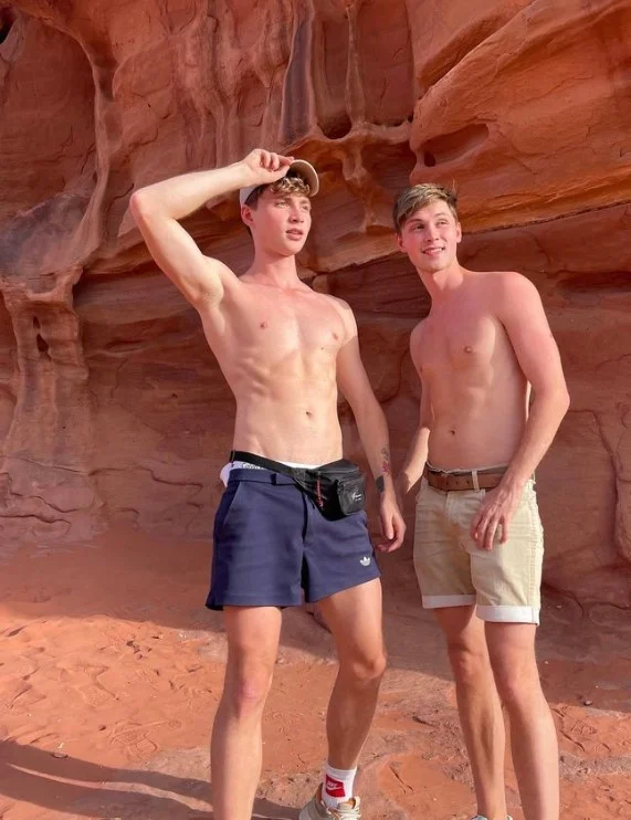 Czech Gay Twins @czechgaytwins OnlyFans model picture in mountain topless