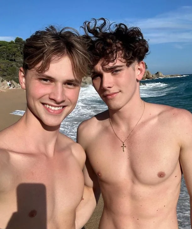 Czech Gay Twins @czechgaytwins OnlyFans model selfie in beach top less