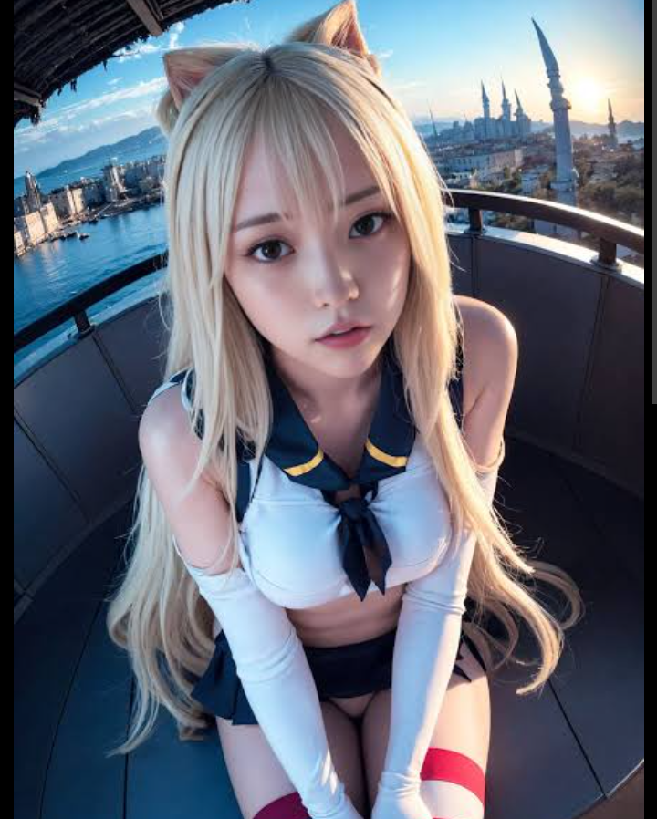 Blonde hair AI anime girl 