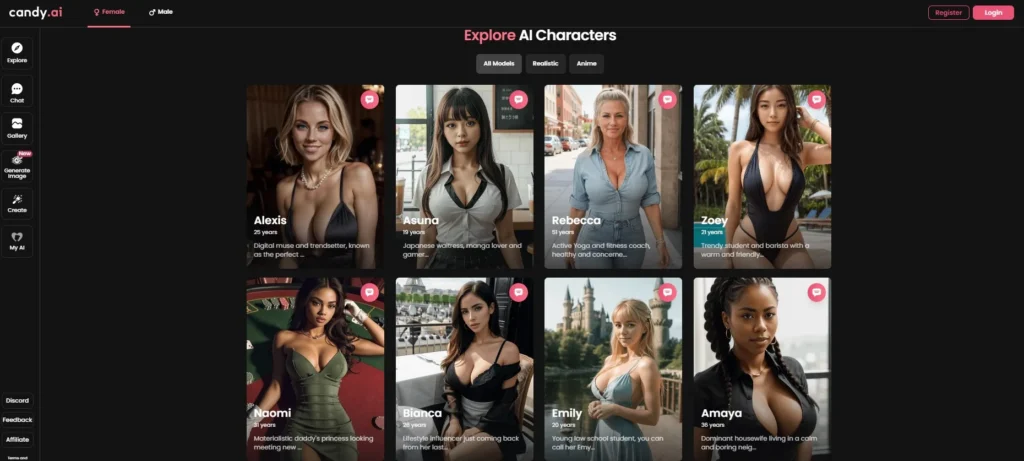 CandyAi porn story AI generator platform 