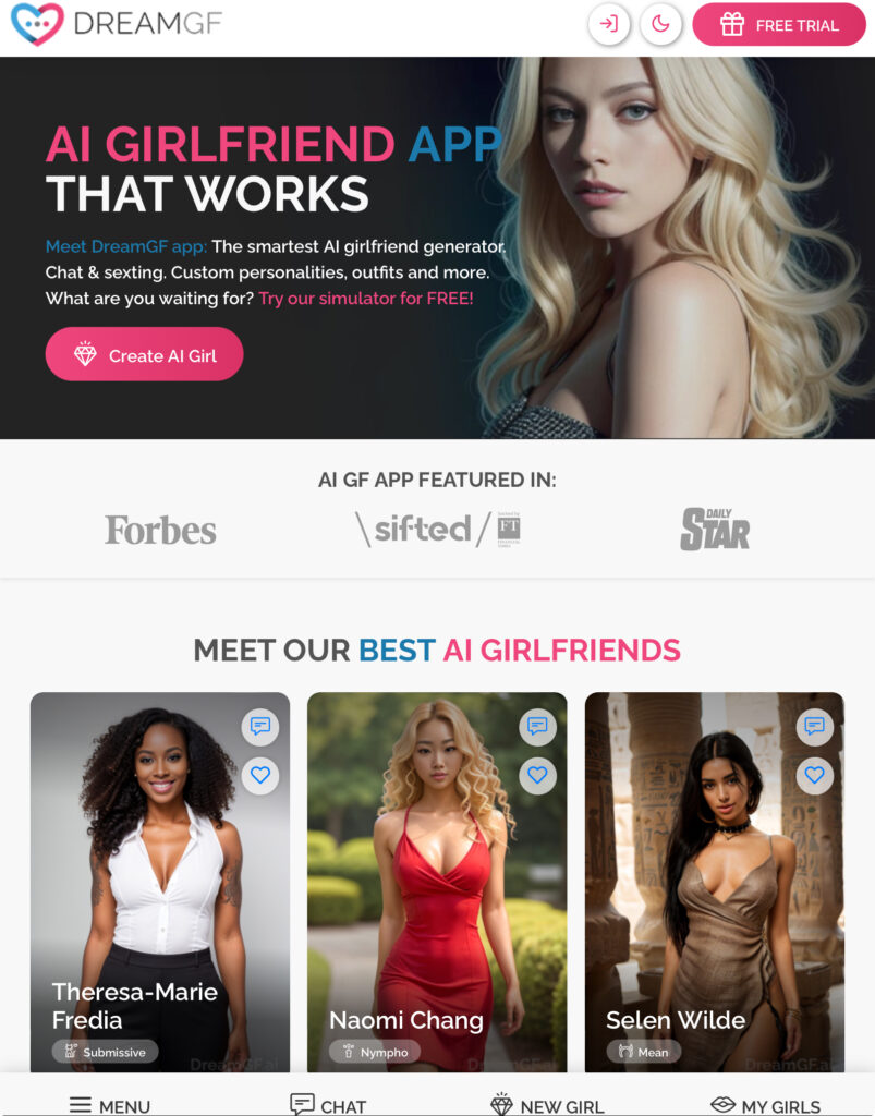 Dreamgf.ai per un'esperienza virtuale con la fidanzata di una celebrità.