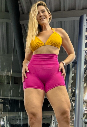 Yoryi Arboleda poses for a picture after a workout routine