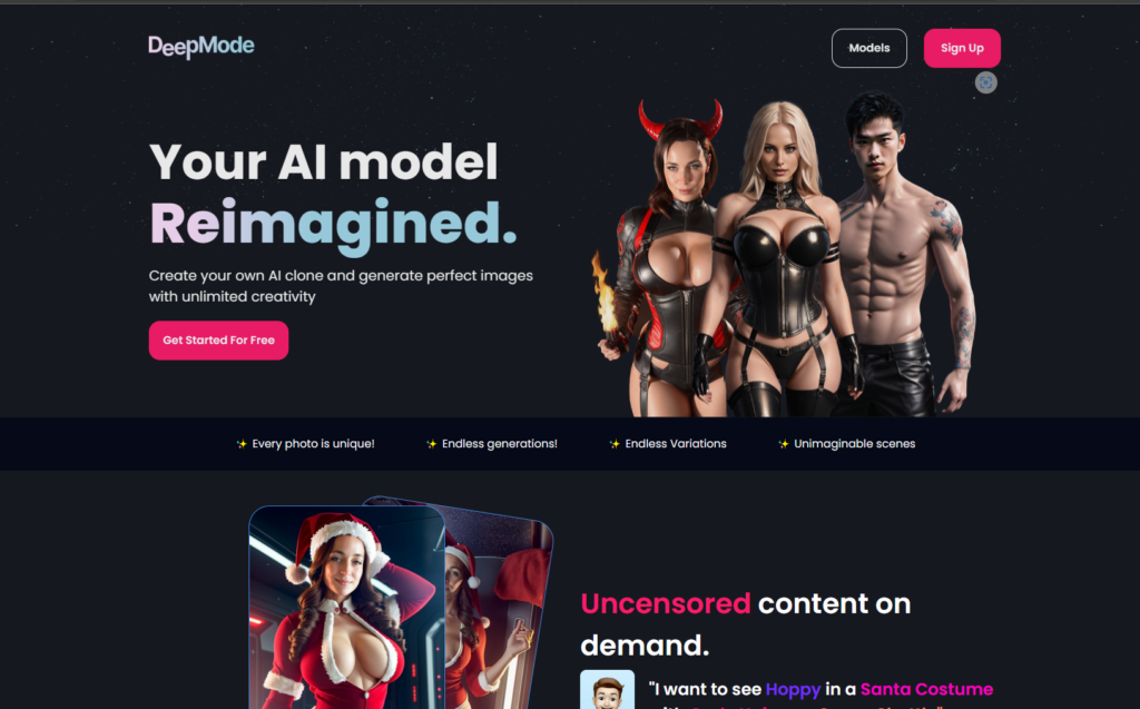 Deepmode AI porn generator for hot porn images