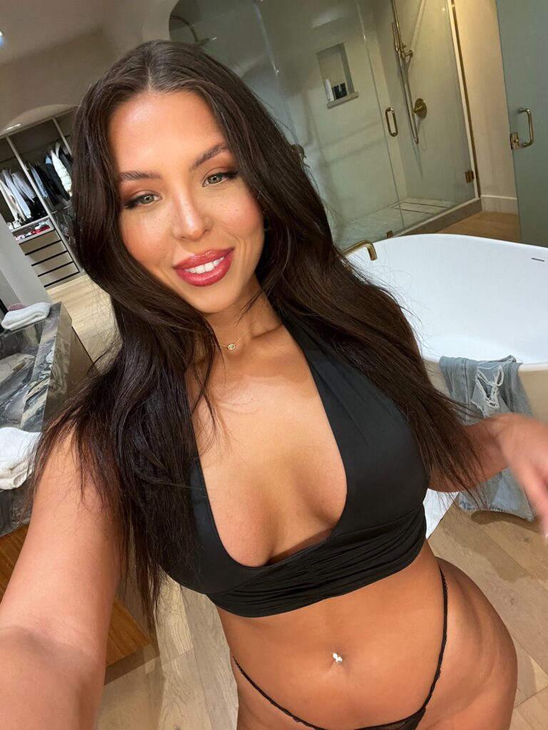 Natalia Garibotto @brazilianb00ty OnlyFans latina model wearing black top and underwear