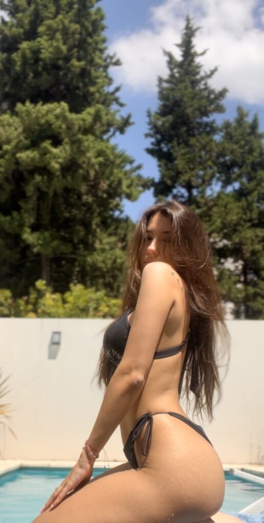 Lena Love @its.lenalove OnlyFans model wearing black two piece bikini