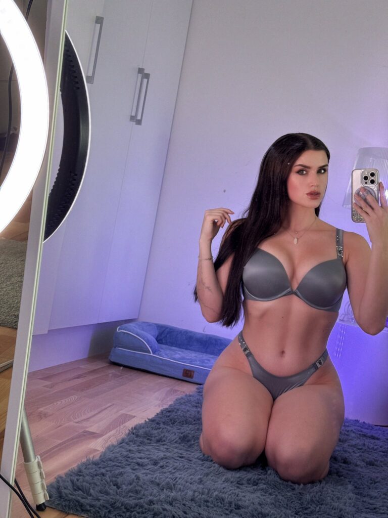 Adeline Frost @adelinefrost OnlyFans busty model wearing grey two piece