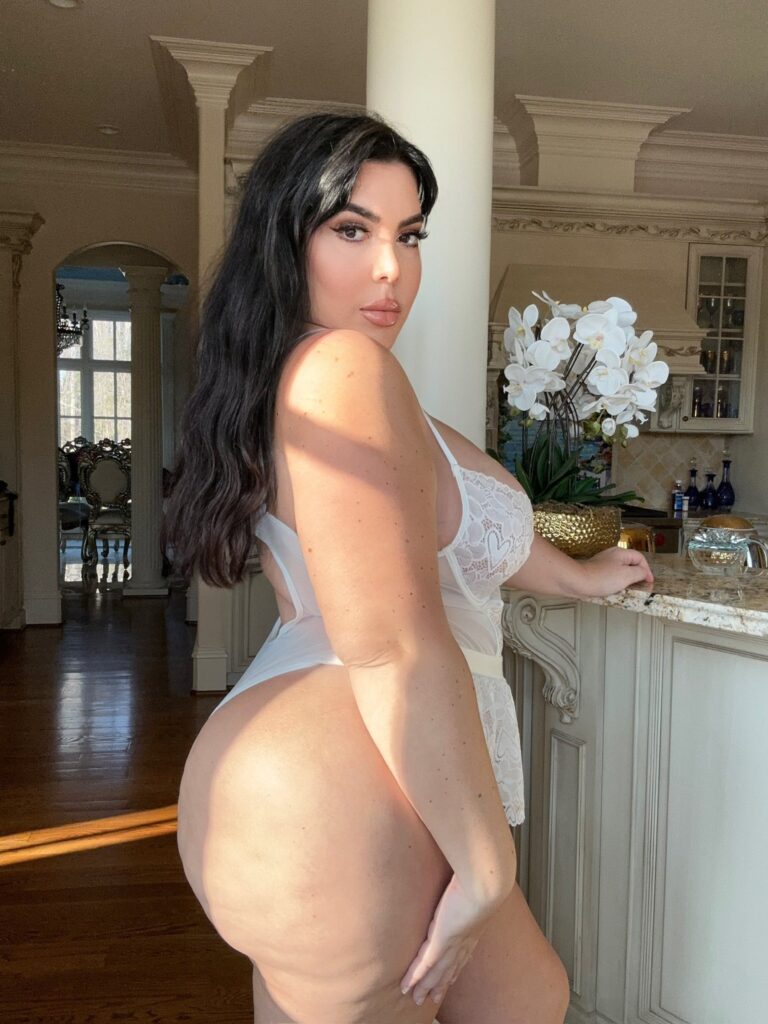 Nicole Nurko OnlyFans chubby model wearing white lingerie