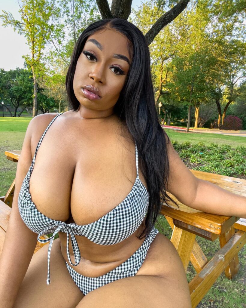 Brittney Tonee OnlyFans busty model wearing sexy two piece bikini